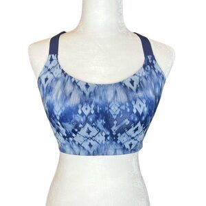 Victoria's Secret On Point Incredible Sports Bra Blue Tie-Dye Racerback 34DDD